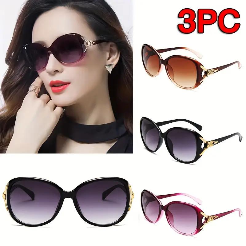 3PCS Fashion Oversized Sunglasses Women Plastic Female Big Frame Gradient Sun Glasses UV400  mujer