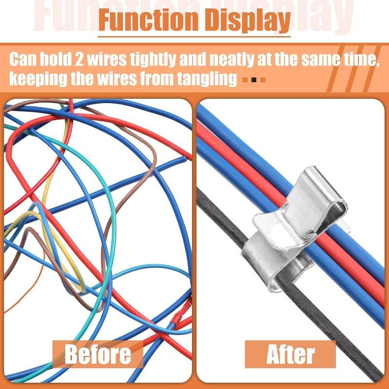 Metal Solar Panel Cable Clips Stainless Steel Photovoltaic Wire Clip for PV Solar Trailer Electrical Cable Management Clamps