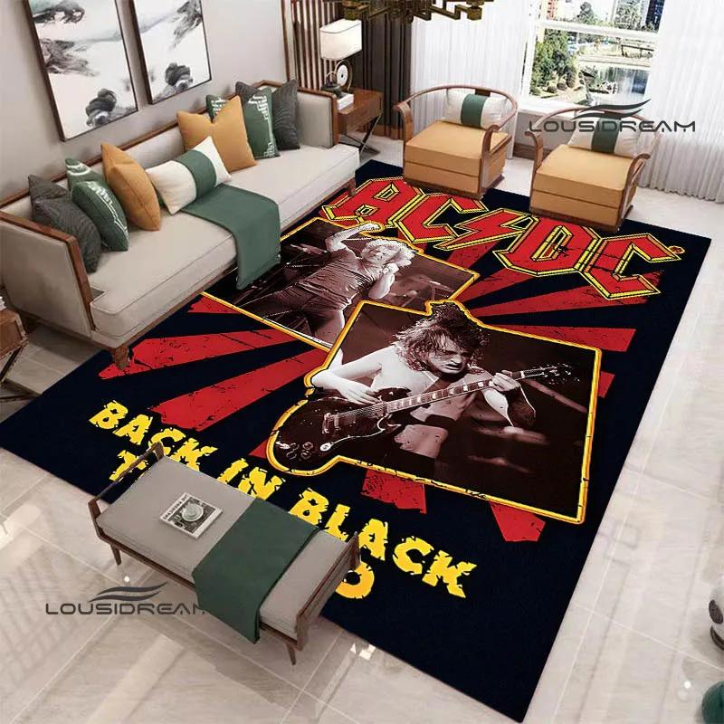 3D Rock Band AC/DC Printed Carpet Yoga Mat Non-slip Carpet Kitchen Mat Room Decor Carpets for Living Room Area Rug Birthday Gift