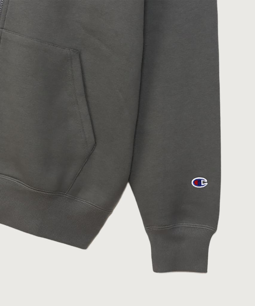 Champion C Logo Regular Fit Zip-Up Hoodie Dark Grey