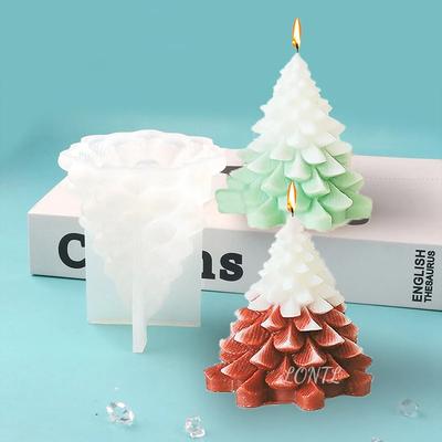 3D Pine Silicone Candle Molds Christmas Decoration Crafts Gypsum Crystal Resin Mold DIY Soap Chocolate Baking Tools Party Gifts