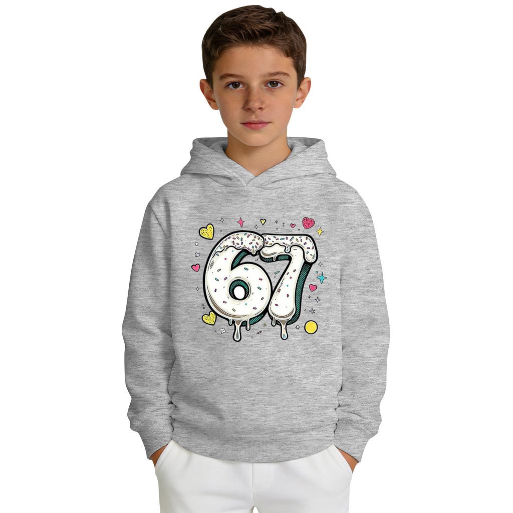 Boys' Printed Hooded Long,Sleeve Sweatshirt Casual Sports Comfort Sweatshirt
