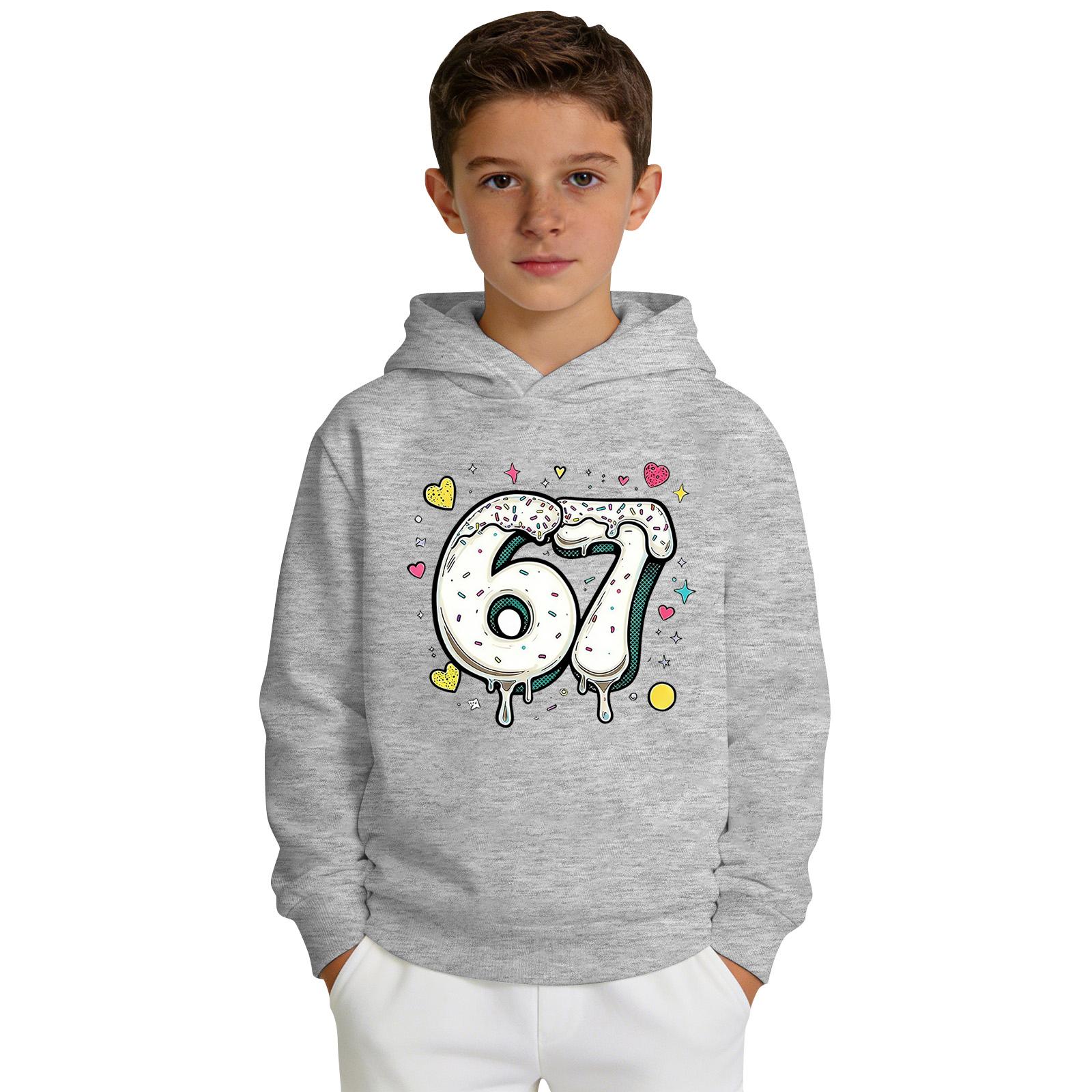 

Boys Printed Hooded Long,Sleeve Sweatshirt Casual Sports Comfort Sweatshirt 100