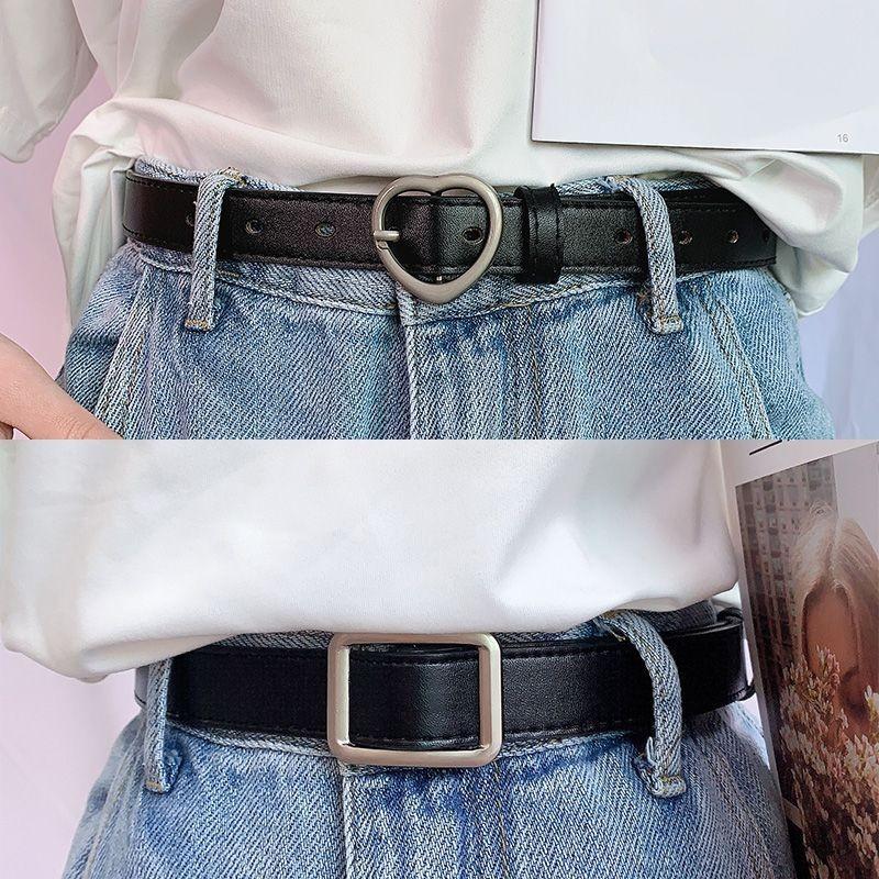 Stylish Womens No-hole Decorative Jeans Belt In Black Versatile Fashion Accessory