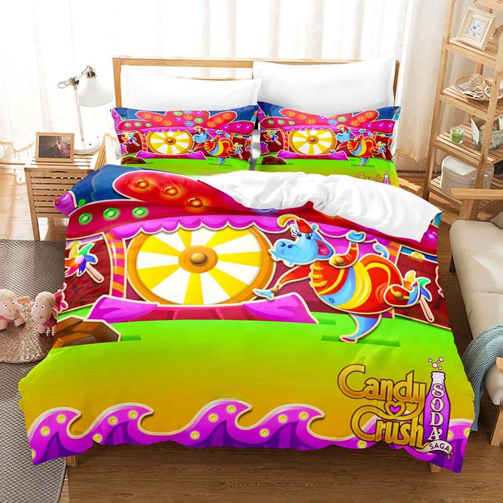 Game Candy Crush Soda Saga Bedding Set Single Twin Full Queen King Size Bed Set Adult Kid Bedroom Duvet Cover Sets Home Textiles