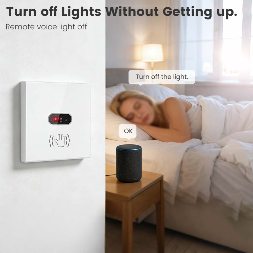 WiFi Gesture Switch with Infrared Sensor for Smart Light Control Touchless Compatible with App Voice Activation