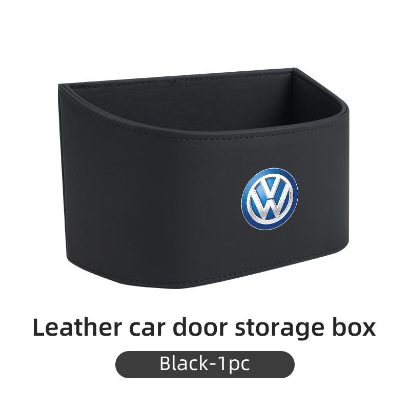 Car Trapezoidal Sloped Black Leather Door Multi-Functional Storage Compartmen For VW GTI Polo Passat Scirocco Golf Tiguan Jetta zr6