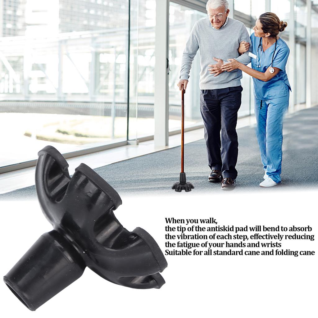 Walking Cane Tip Silicone 6 Pillar Design Strong Stability Prevent Slipping 22mm Walking Sticks Foot Pad