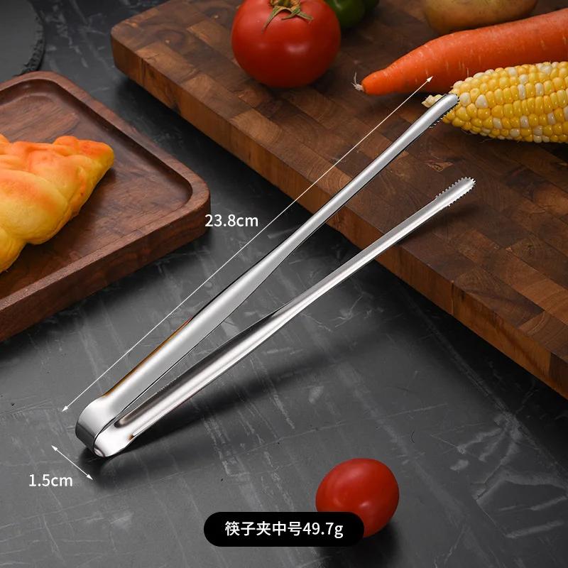 

304 Stainless Steel Tongs Food Tongs Korean Barbecue Grill Meat Tongs Salad Bread Toast Clip Ice Kitchen Cooking Utensils