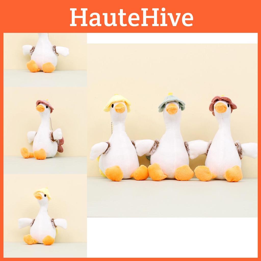 Cute White Goose Plush Toy Keychain Cartoon Duck Doll Backpack Accessory