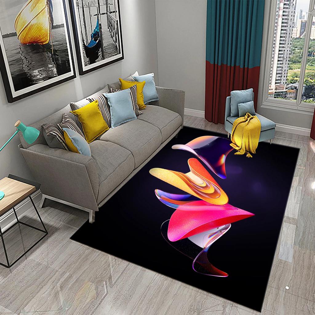 Tapete Espacial 3D Arte Visual Tapete Paisagem Adolescentes Design Moderno Tapetes de Área Retangulares Quarto Tapetes Macios Tapete Plano Sala de Estar Tapete de Porta