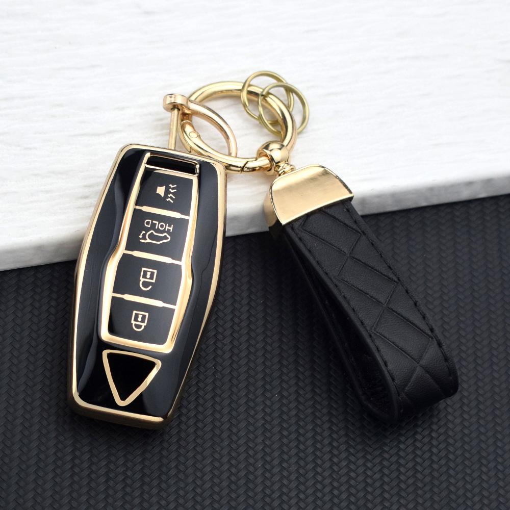 2/3/4 Buttons Key Cover For Mitsubishi Outlander - Smart Remote Tpu Car Key Case Holder With Keychain Rings Accessories