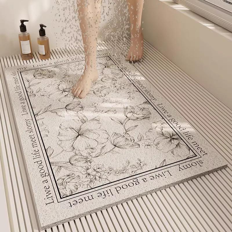 Washable Anti-Slip Bathroom Mat - Dirt-Resistant, Easy-Clean, Hollow Design Foot Pad