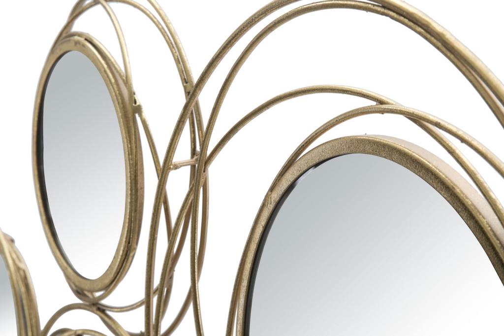 Iron Panel With Mirrors Gold Round 124.5X4X53.5 Cm