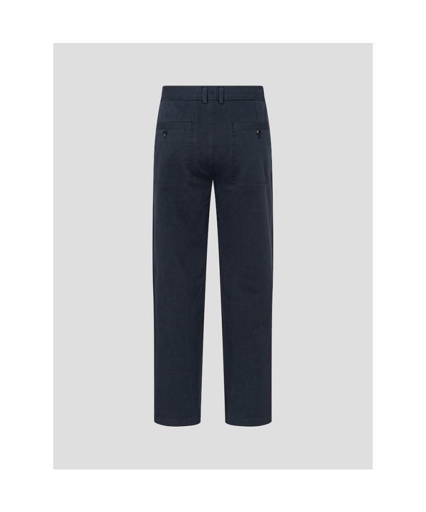 Binpolmen Fatigue Semi-Wide Fit Chino Pants Navy