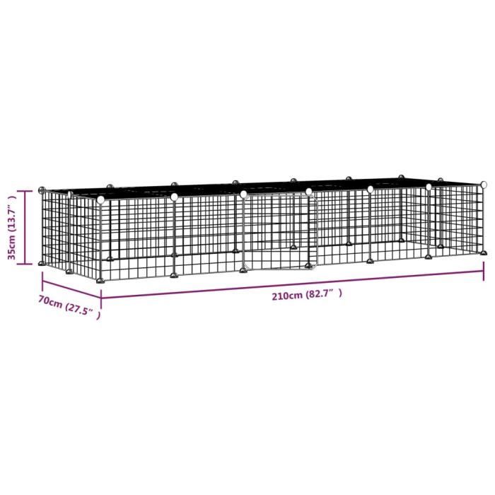 3114056 vidaXL Cage animaux de compagnie à 28 panneaux et porte Noir 35x35 cm