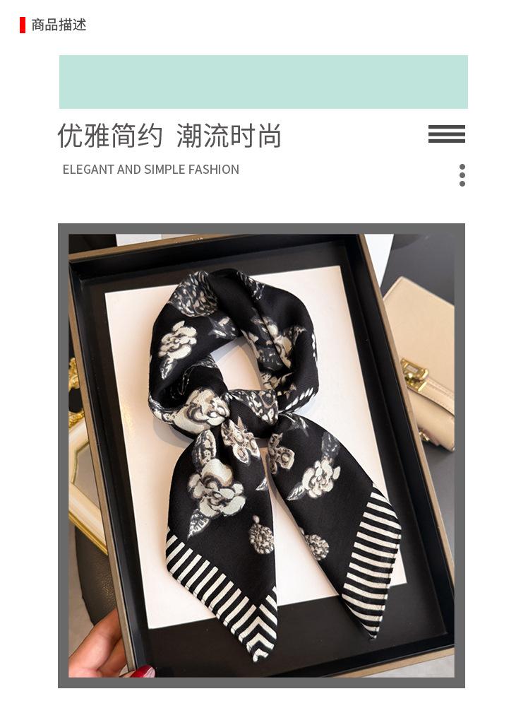 Elegant small floral imitation velvet herringbone pattern cotton and linen feeling small square scarf silk scarf headscarf shawl sunscreen scarf women