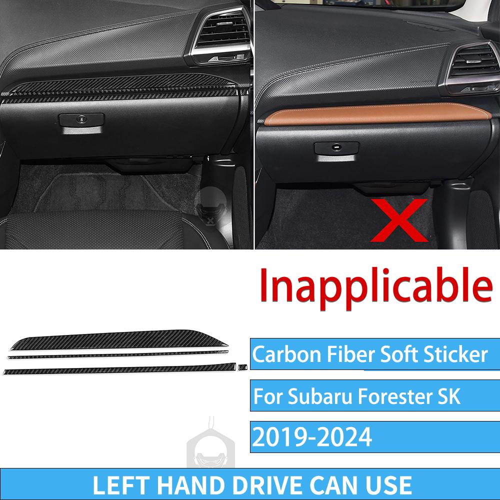 Real Carbon Fiber Car Accessories Gear Air Vent Set Trim Cover Soft Sticker For Subaru Forester SK      2024