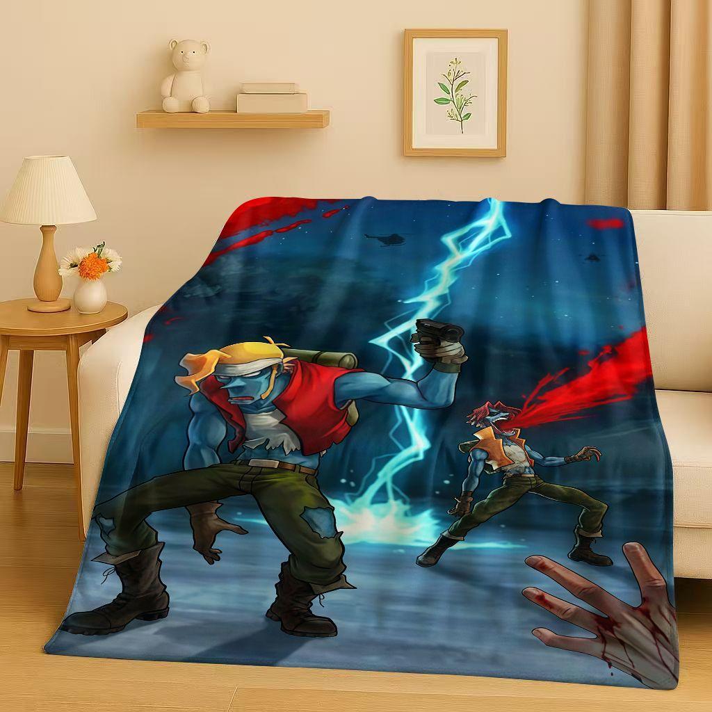 Classic Game Metal Slug Pixel Style Flannel Blanket,Ultra Soft Warm Plush Throw for Home Bedroom Bed Sofa Cover Office Travel