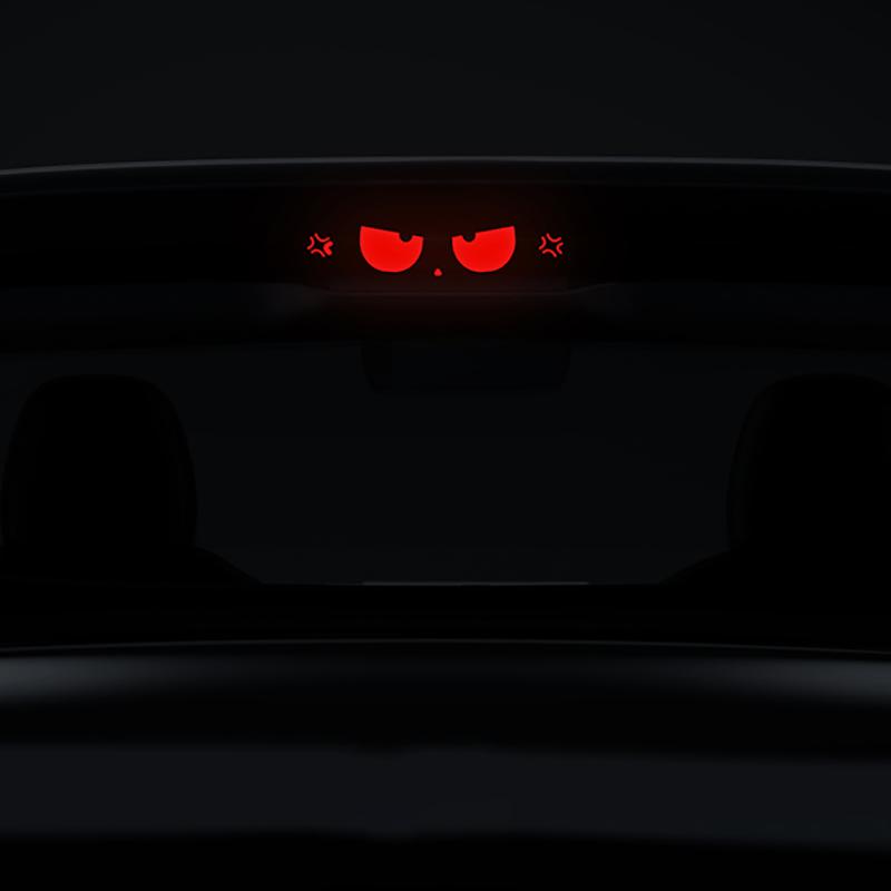 For Tesla Model Y 3 High Mount Mounted Brake Lamp Carbon Car Brake Projection Board PVC Soft Decal Top Tail Light Emblem Sticker