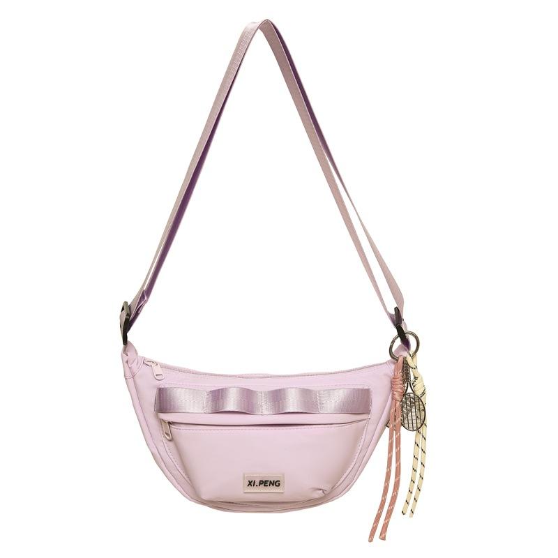 Girls Style Small Satchel Casual Commuter Dumpling Bag Versatile Pink Messenger Bag Niche Shoulder Bag Women