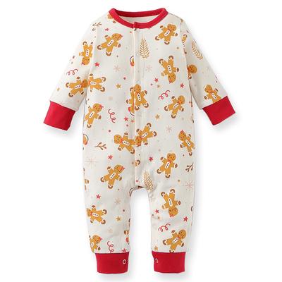Baby Nest Baby Clothes Boys Rompers 80 Coveralls Front Opening Long Sleeves Cute Cotton Pajamas 100%