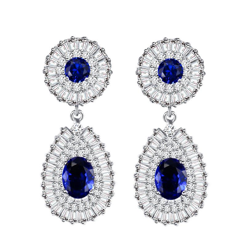Boucles d'oreilles à clous, Boucles d'oreilles Zircon Incrustées de Tempérament Haut de Gamme Super Flash, Bijoux de Haute Qualité.