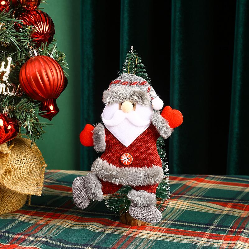 Santa Claus Fabric Doll Ornaments - Christmas Tree Decorations & Small Gift Pendants