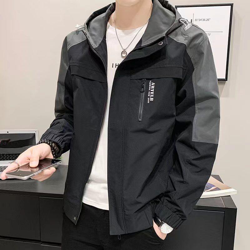Jacket Men's Spring, Autumn and Winter New Ins Trend Hooded Casual Versatile Loose Jacket Top Clothes