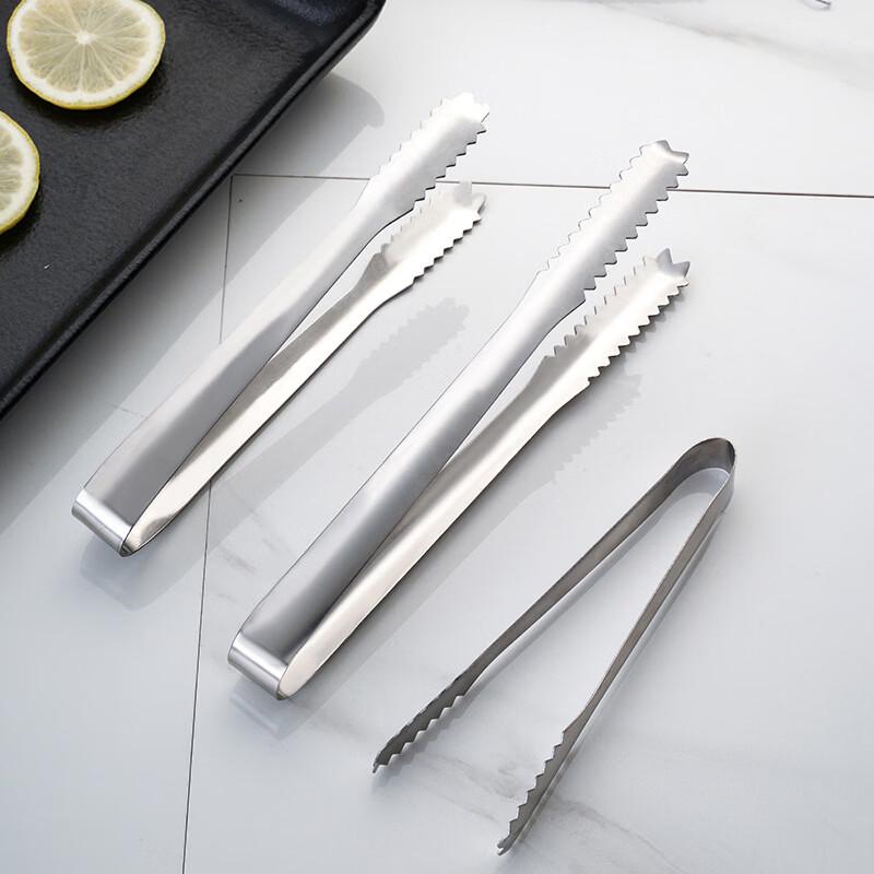 Stainless Steel Food & Ice Tongs Set