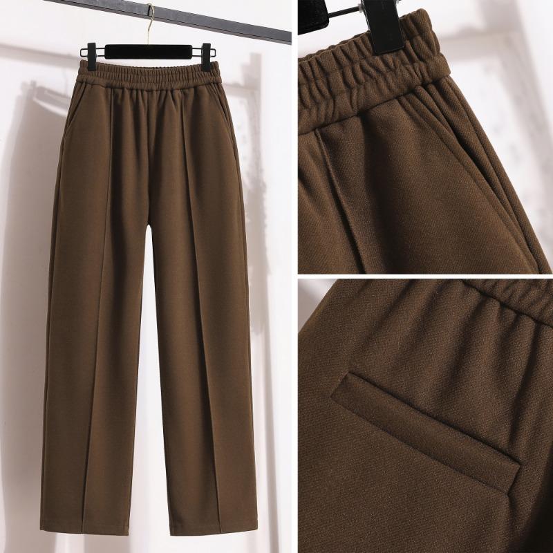 DIMANAF 2024 Plus Size Autumn Winter Women Long Pants New Loose Trousers Solid Harem Elastic Waist Basic Casual Pants