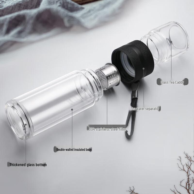 Fuguang Shixi Double-Layer Glass Tea Infuser Bottle