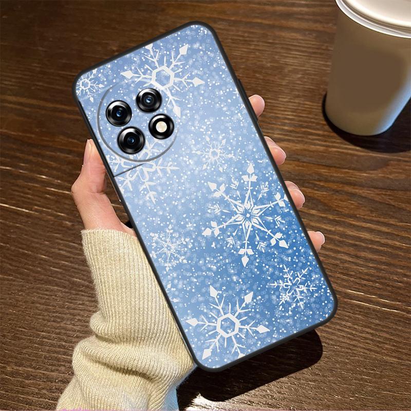 Snow Snowflake Winter Case For OnePlus 13T 10T 8T 10R 13R 15 R 13 12 11 9 10 Pro Nord CE 5 2 3 4 Lite N20 N30 Cover