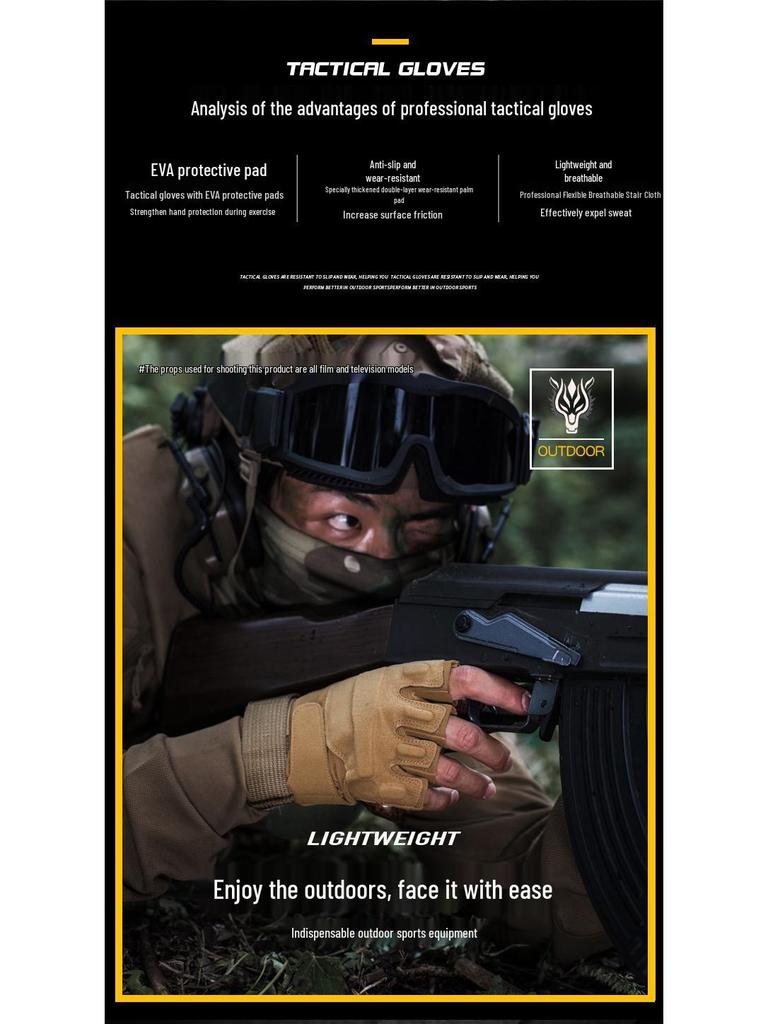 Blackhawk Z901 Men's Tactical Half-Finger Gloves - Climbing, Sports, Fitness, Military, Outdoor, Cycling Protection.