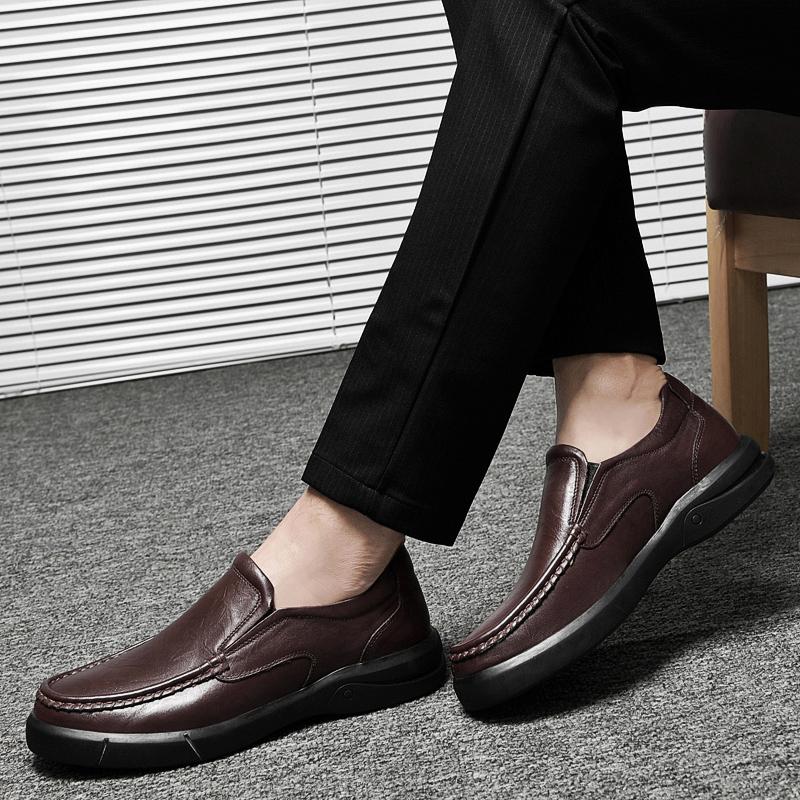 Men Casual Loafers Comfortable Lightweigh Walking Footwear  Breathable Slip On Male Leather Shoes