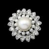 Luxury Imitation Pearl Flower Brooch For Women Men Exquisite Elegant Round Rhinestone Wreath Floral Buckle Pins Wedding Jewelry