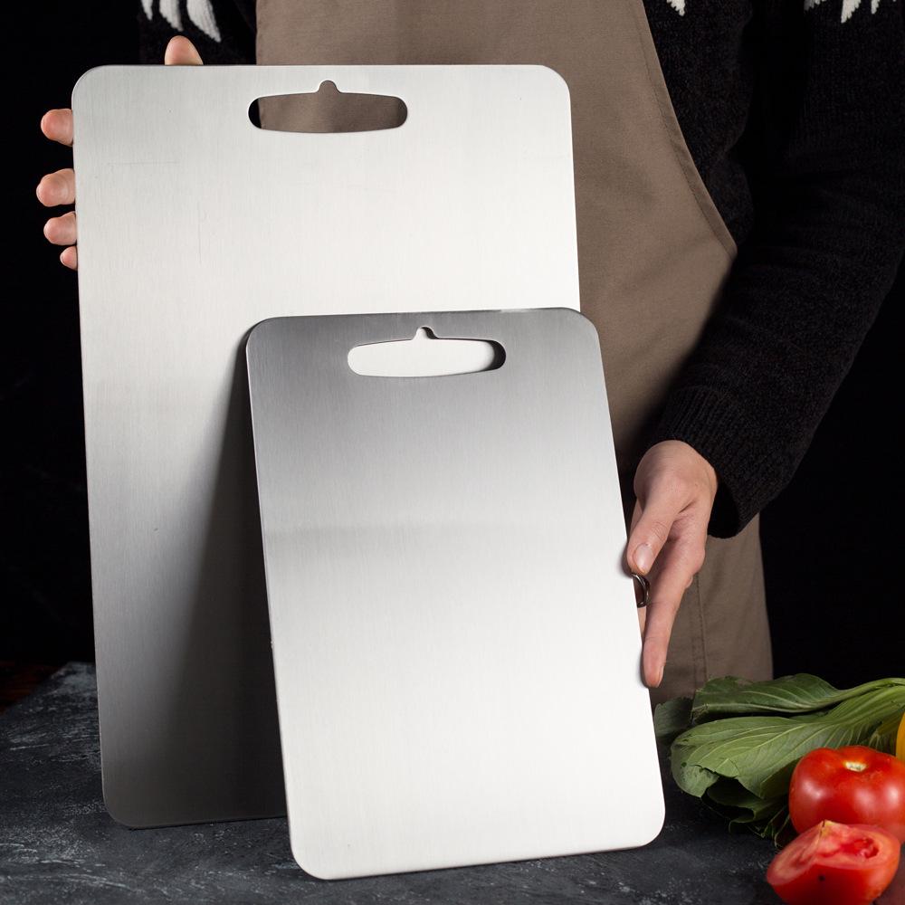 Planche à découper antibactérienne en titane et acier inoxydable - Résistante aux moisissures, planche à découper de cuisine de qualité médicale.