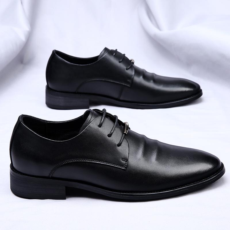 Модные мужские кожаные туфли на шнуровке — фото 2