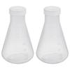 PATIKIL 500ml Plastic Erlenmeyer Flask with Screw Cap, 2-Piece Narrow-Neck Erlenmeyer Flask for Laboratory Use, Clear