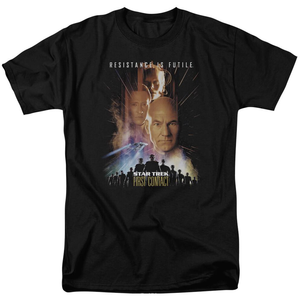 Star Trek First Contact Movie T Shirt Licensed Sci-Fi Movie Classic Tee Black XXXXL