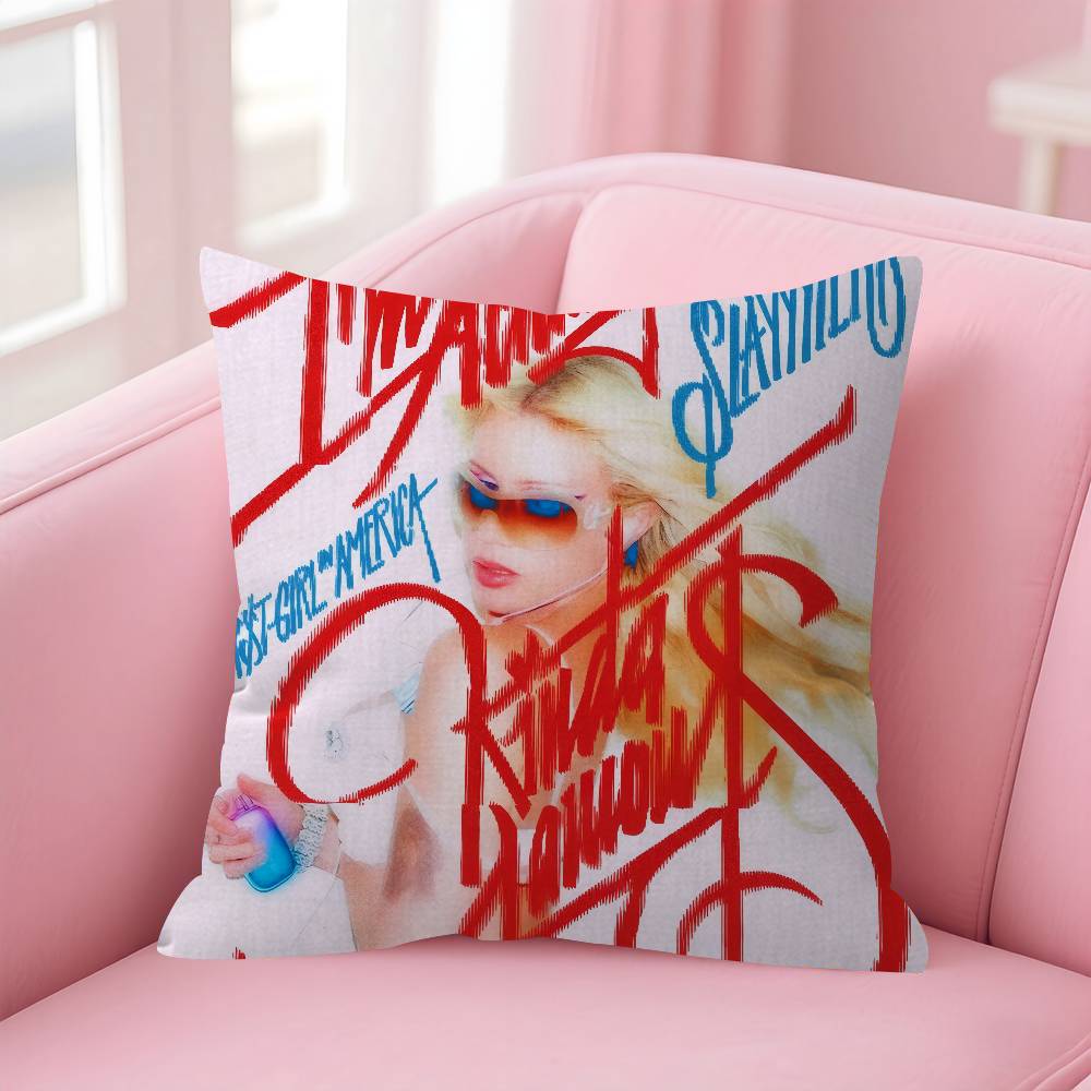Singer SSlayyyter Worst Girl in America Pillow Cover for Bedroom Room and Living Room Sofa Decorative Cushion Cover