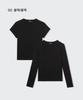 MUSINSA STANDARD WOMAN Women'S Slim Crew Neck T-Shirt_Short Sleeve + Long Sleeve 2-Pack