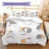 Nyanko Sensei Pattern Bedding,Quilt Set Quilt Cover Pillowcase Home Birthday Gift (1 * duvet cover + 2 * pillowcase, without core)