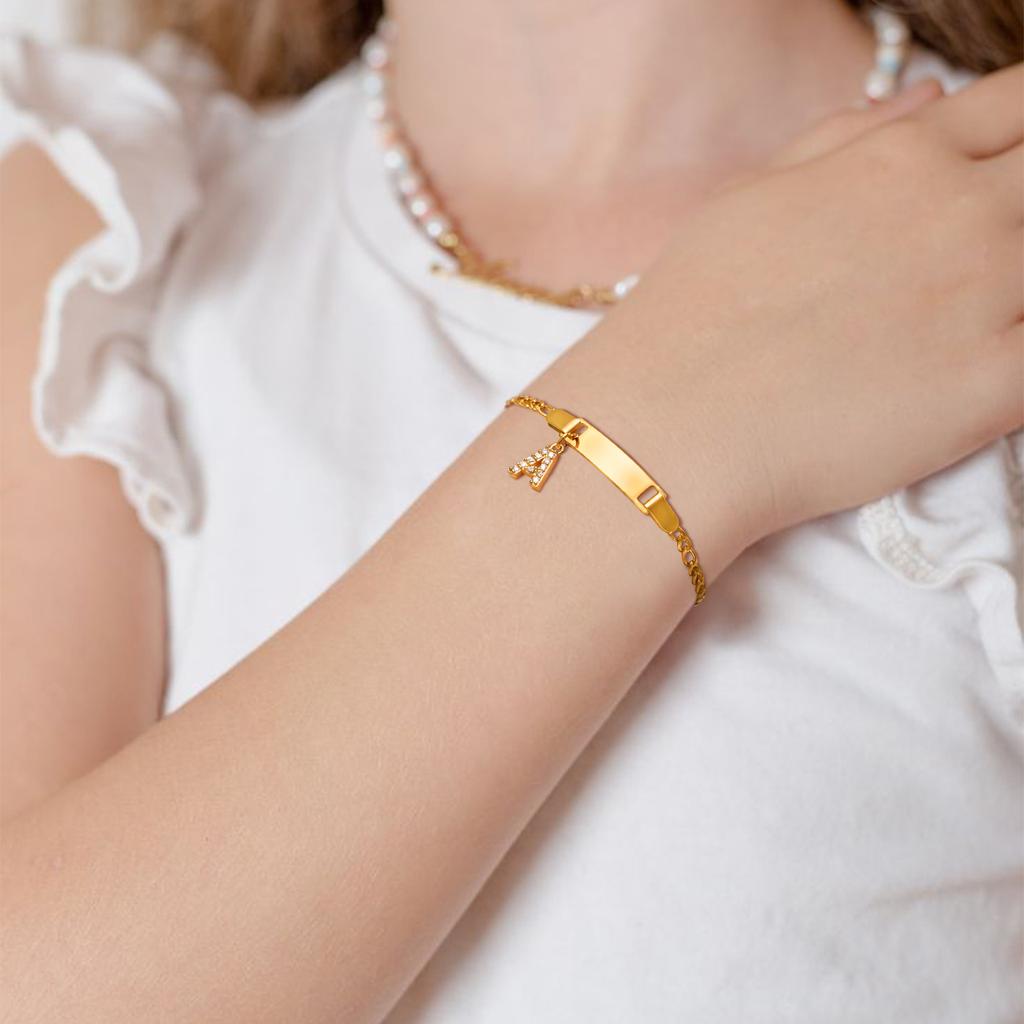 Stainless Steel Children'S Bracelet, Women'S Fashion 26 English Alphabet Jewelry, Simple Jewelry 798