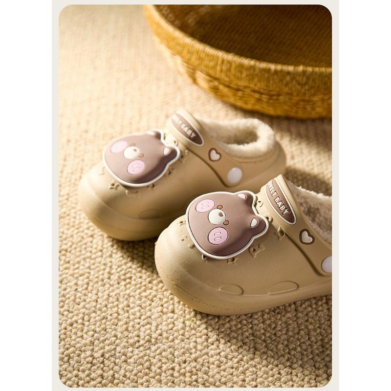 Children's Cotton Shoes Autumn and Winter Warm Cashmere Waterproof Infants 4-6 Years Old Non-slip Baby Woolen Cotton Mop