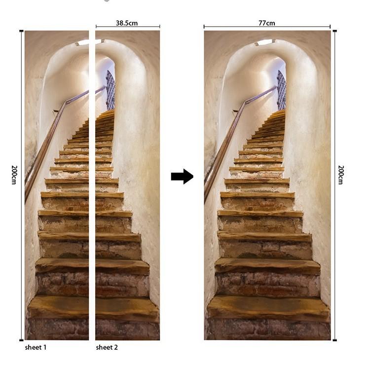Meiji Creative Environmental Protection 3D Stair Passage Door Sticker Renovated Self-Adhesive Bedroom Wall Sticker