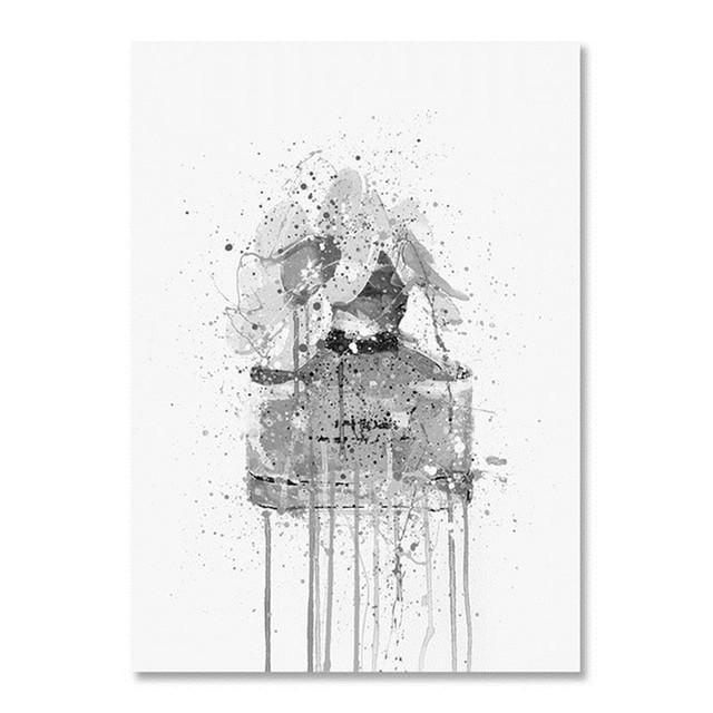 Abstract Graffiti Perfume Bottle Watercolor Style Canvas Painting Wall Art Picture Posters and Prints for Living Room Home Decor No Frame