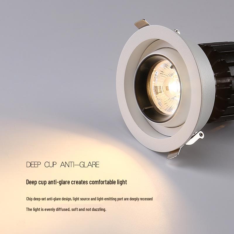 

Антибликовий вбудований стельовий COB LED прожектор для вітальні або комерційного використання Round 10W (cutout 75mm)