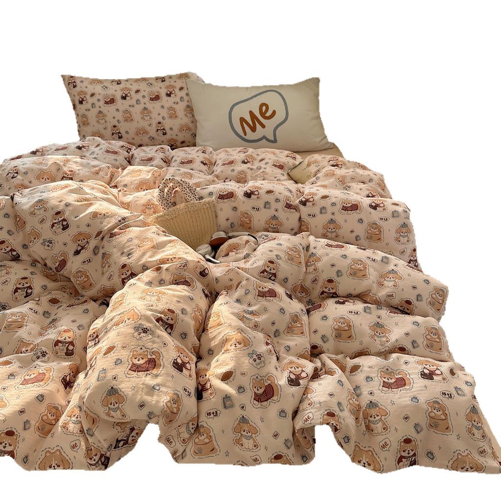 Class A Maternal And Infant Grade Double-Layer Pure Cotton Pure Cotton, Sheet Cotton Quilt Cover Student Dormitory