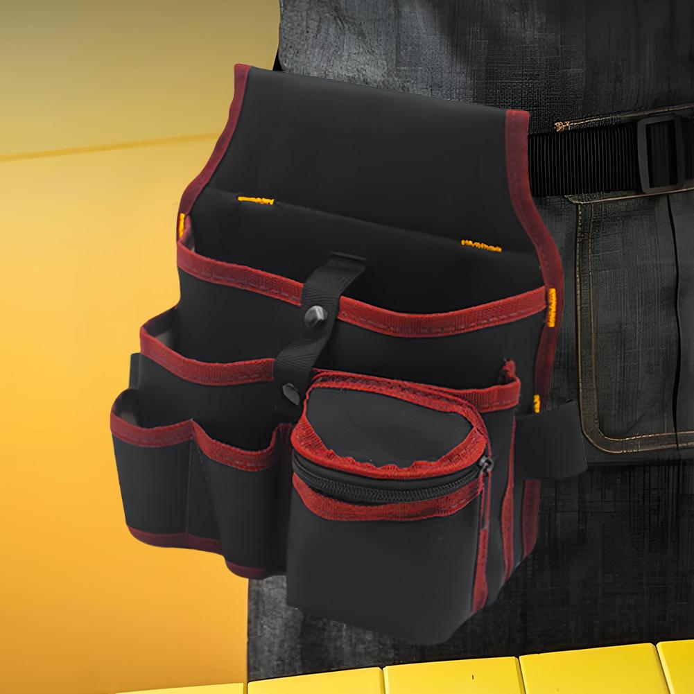 Pochette à outils d'électricien Ceinture à boucle réglable Poches de ceinture à outils Sac de rangement pour outils pour électriciens Bricoleurs Travail Entretien